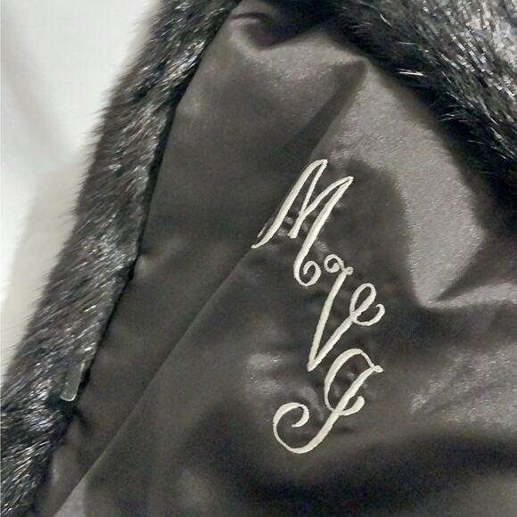 MYSELS FURS! LUXURIOUS BLACK RANCH MINK FULL LENGTH FUR COAT, JACKET! SZ MP - Picture 14 of 15